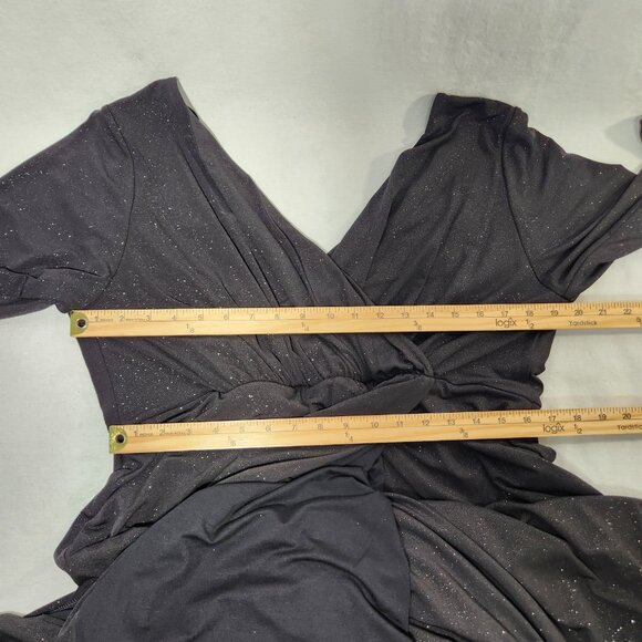 TIFFANY ROSE Maternity Isabella Glitter Black Surplice Dress Size6 USA 14/16. - Picture 15 of 16